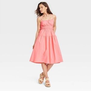 universal thread cinch waist midi dress pink